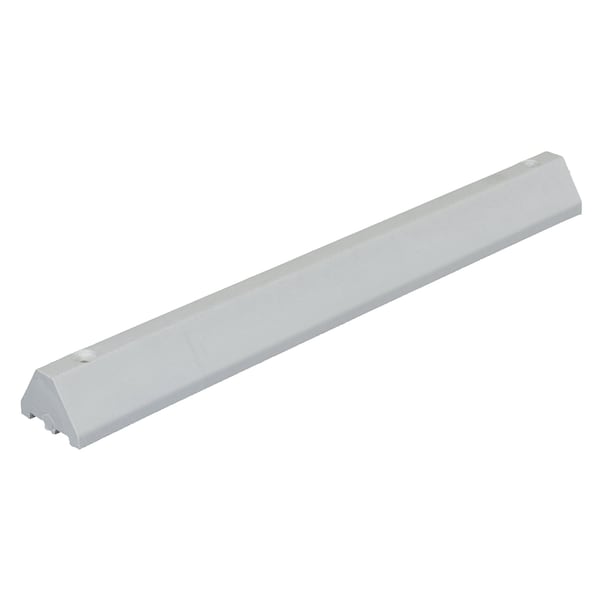 Car Stop, Plastic, 4 in Height, 4 ft Length, White